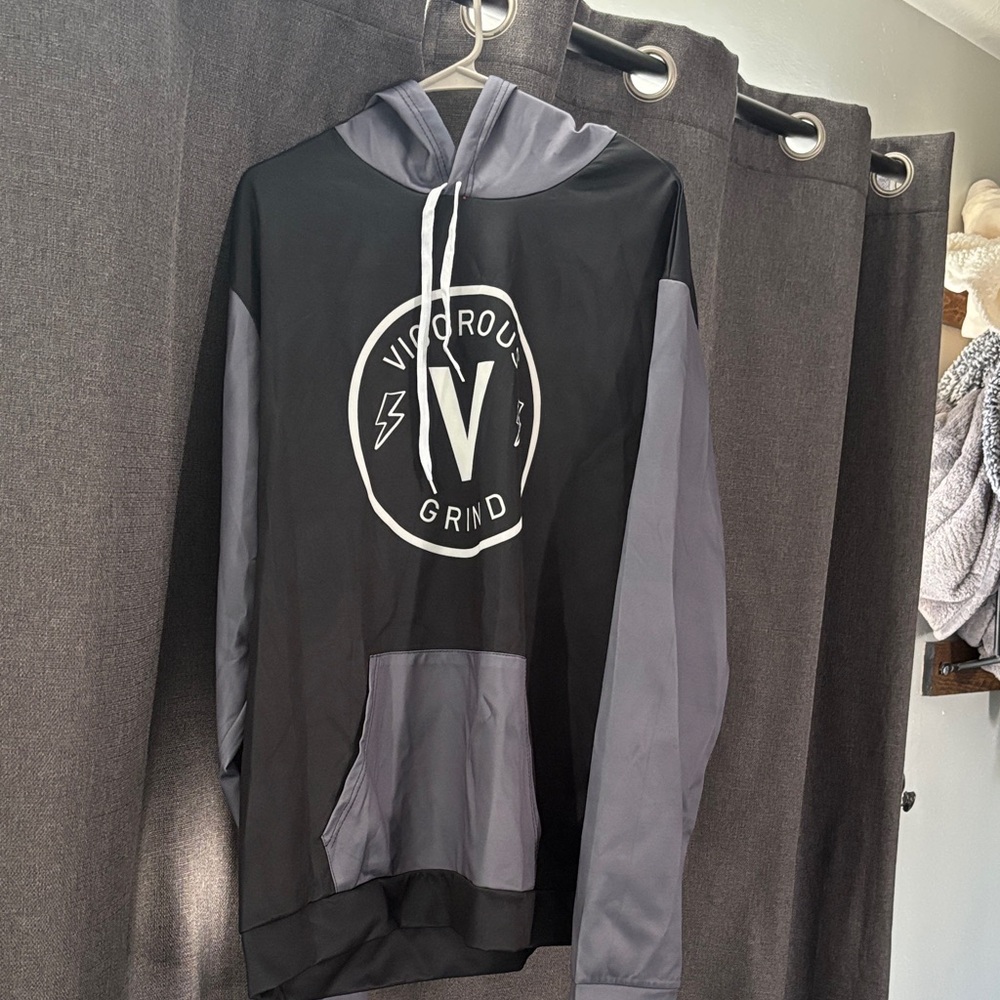 Vigorous Grind Black and Gray Hoodie